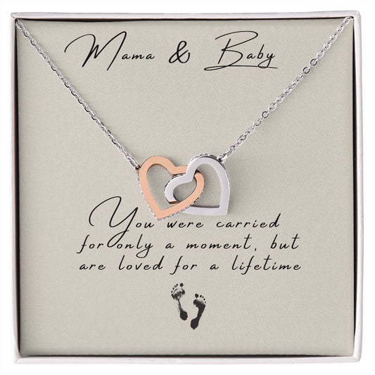 Miscarriage Gift Necklace Interlocking 2 hearts